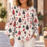 Ανθή | Κόκκινο πουλόβερ με απλό σχέδιο